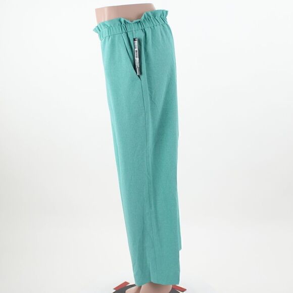 Tahari ASL Paperbag-Waist Cropped Pants in Dynasty Green - Picture 4 of 5